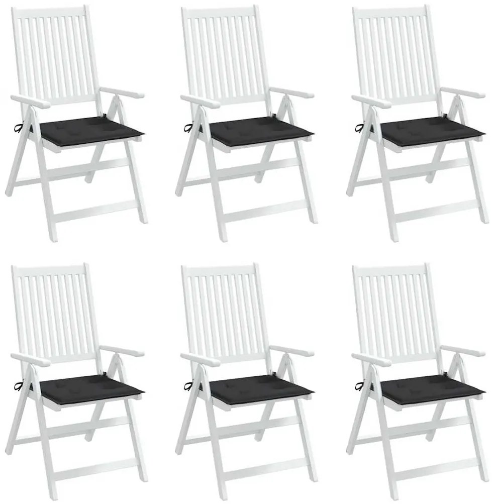 Almofadões p/ cadeiras jardim 6 pcs 40x40x4 cm oxford preto