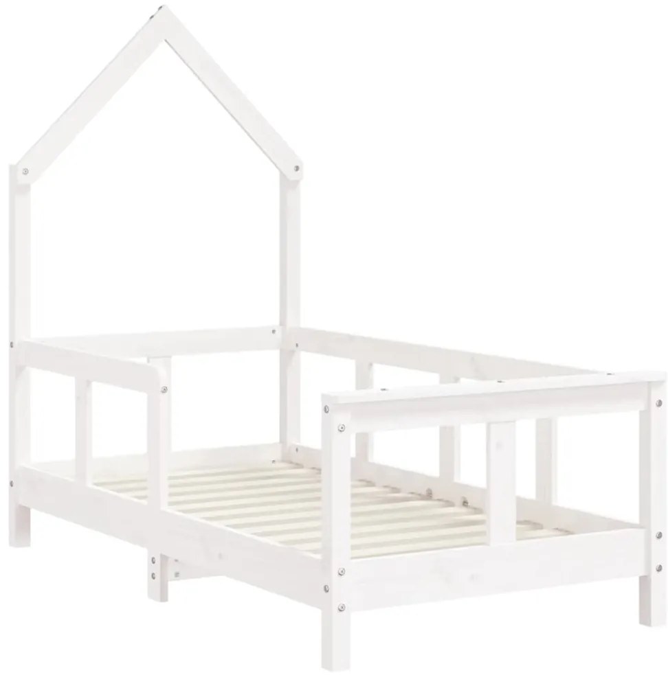 Estrutura de cama infantil 70x140 cm pinho maciço branco