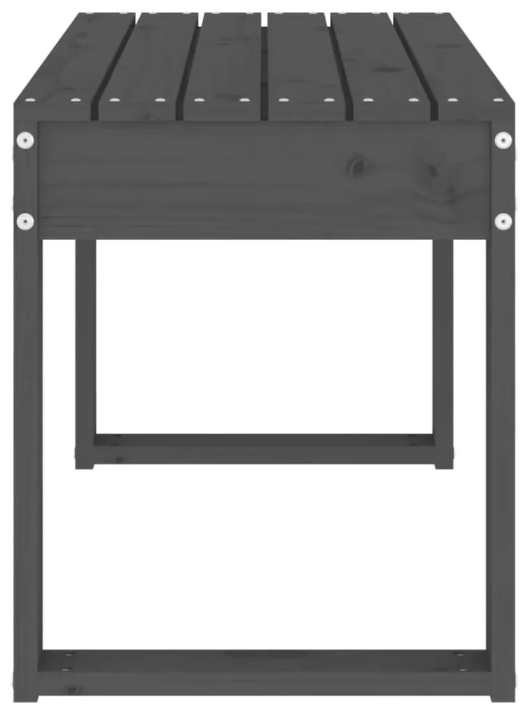 Banco de jardim 80x38x45 cm madeira de pinho maciça cinzento
