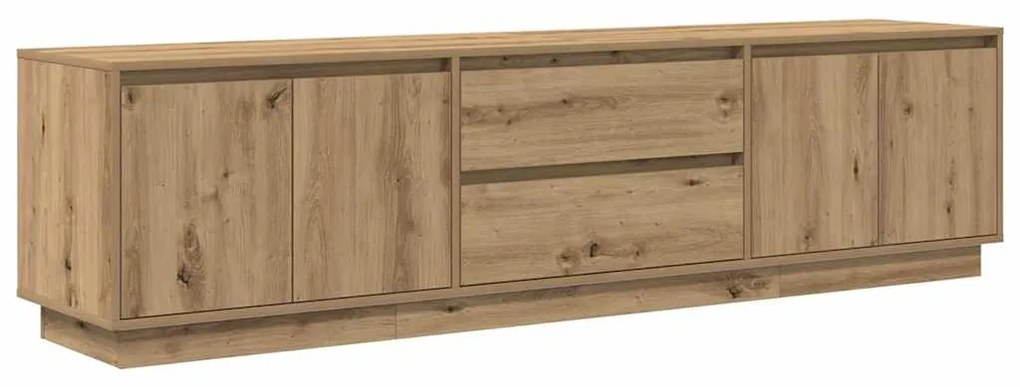 Móvel de TV com luzes LED 193,5x41x50 cm carvalho artisiano