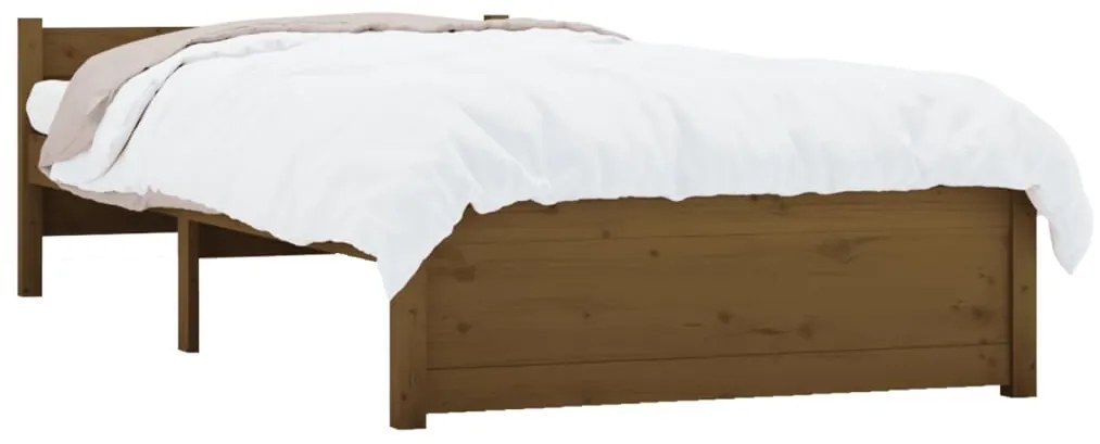 Estrutura de cama solteiro 90x190cm madeira maciça castanho mel