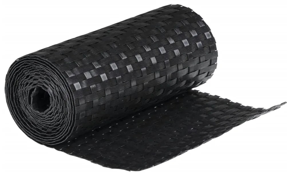 Telas de varanda 10 pcs 255x19 cm vime PE preto