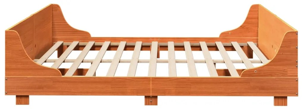 Cama sem colchão 200x200 cm pinho maciço castanho-mel