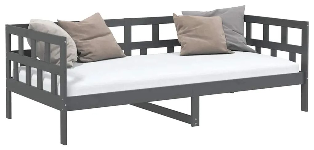 Sofá-cama 80x200 cm madeira de pinho maciça cinzento