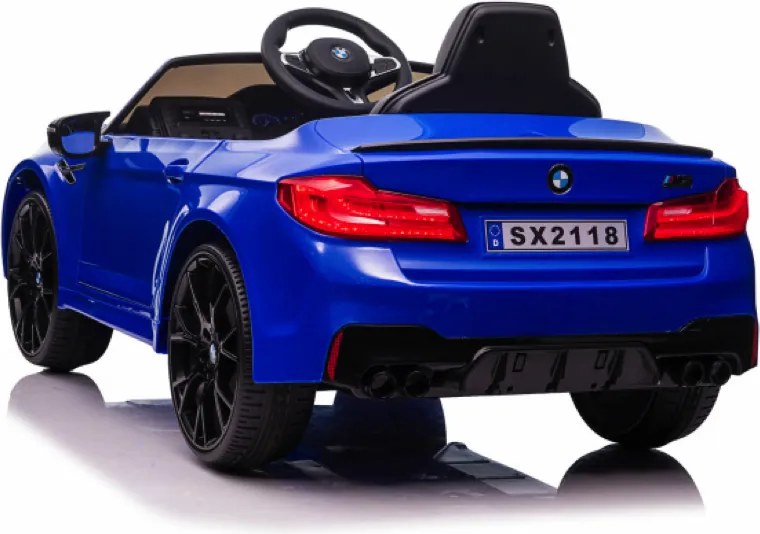 Carro elétrico para crianças até aos 5 anos BMW M5, 24V, Pneus Borracha, Bateria lítio, Controle remoto Azul