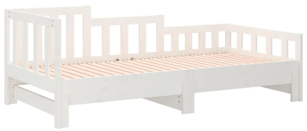 Sofá-cama de puxar 2x(80x200) cm pinho maciço branco