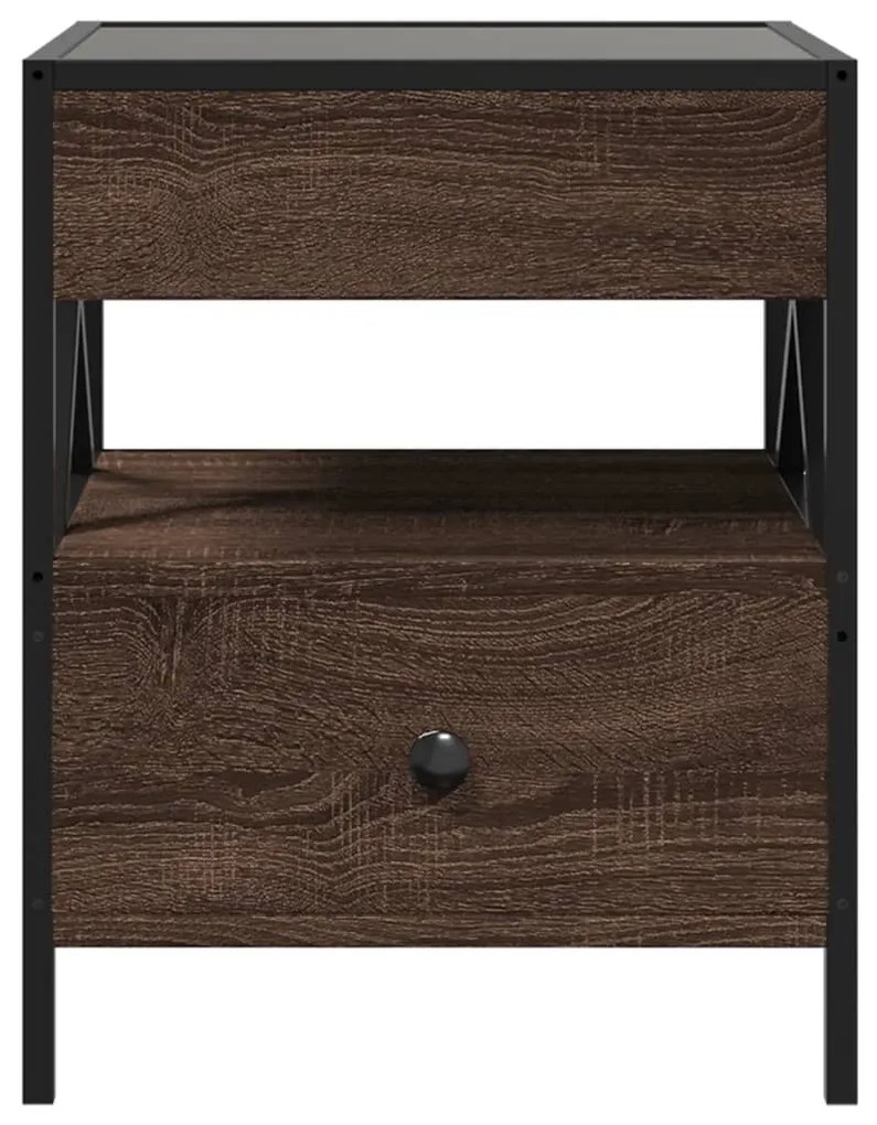 Mesa de centro luzes LED Infinity 40x40x51 cm carvalho castanho