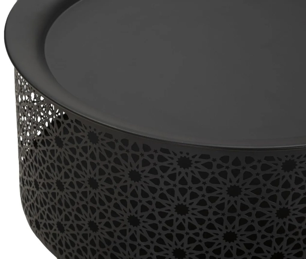 MESA DE APOIO Ø 35X50 CM DOURADA E PRETA