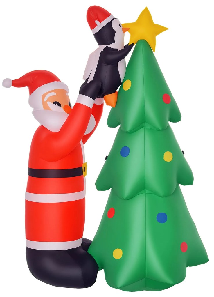 Árvore de Natal Inflável 184cm com Luzes LED Decoração de Natal Infláv