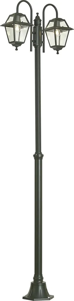 Lanterna de exterior clássica verde escura 235cm 2-luzes IP44 - Berta