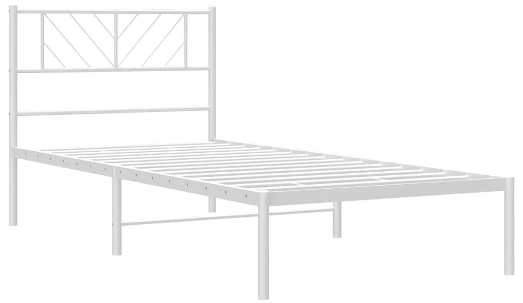 Estrutura de cama com cabeceira 80x200 cm metal branco