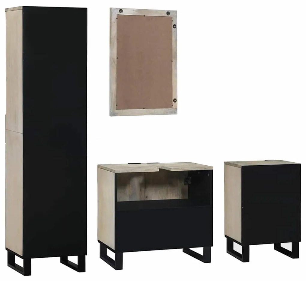Conjunto de Móveis para Banheiro 4 pcs Castanho nozes