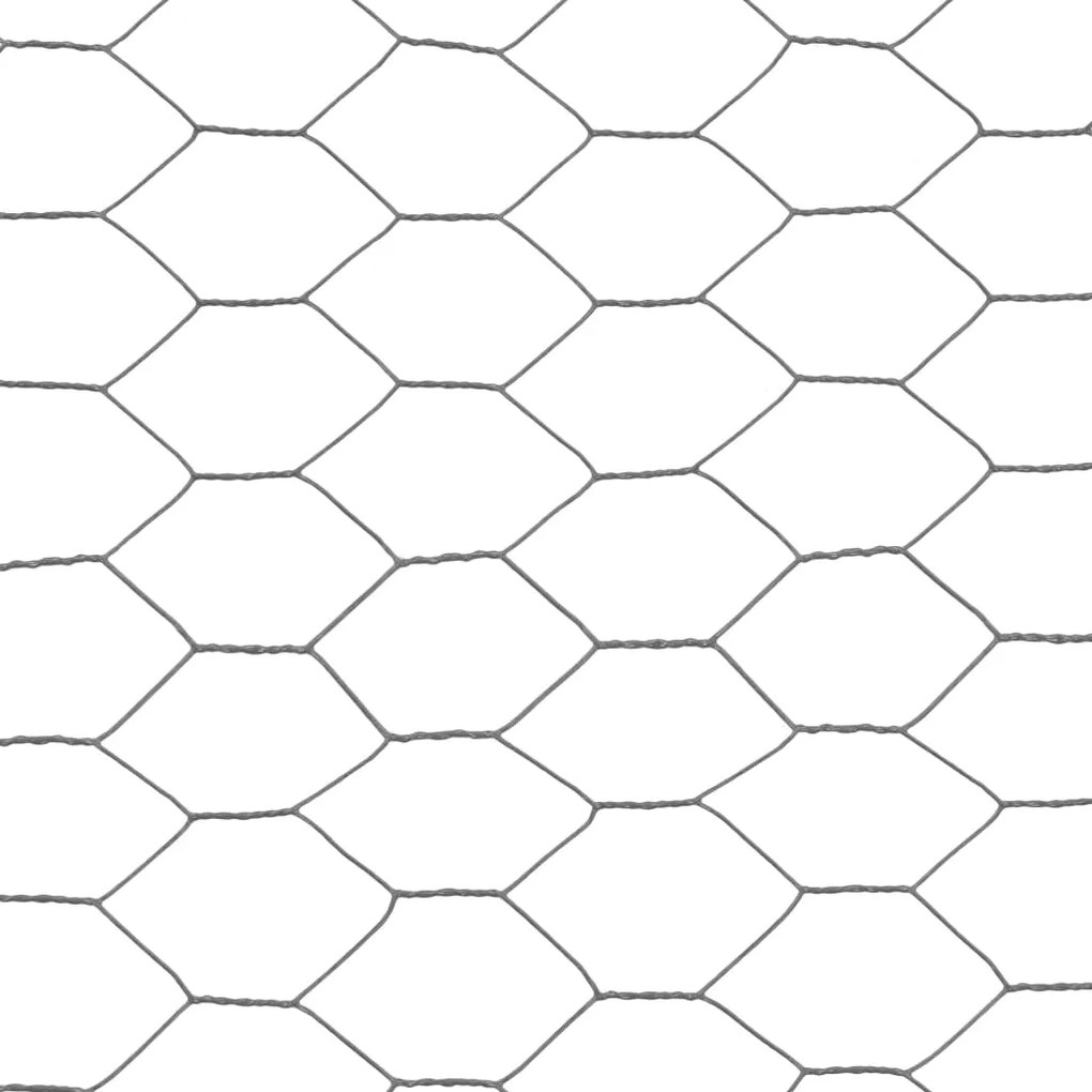 Cerca arame galinheiro 25x1,5m aço c/ revestimento PVC cinzento