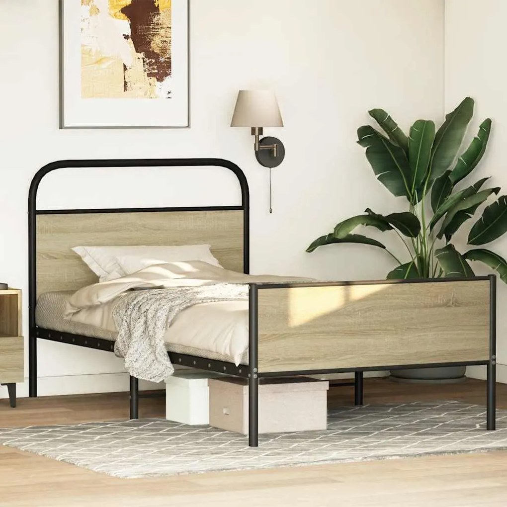 Estrutura cama s/ colchão derivados de madeira carvalho sonoma