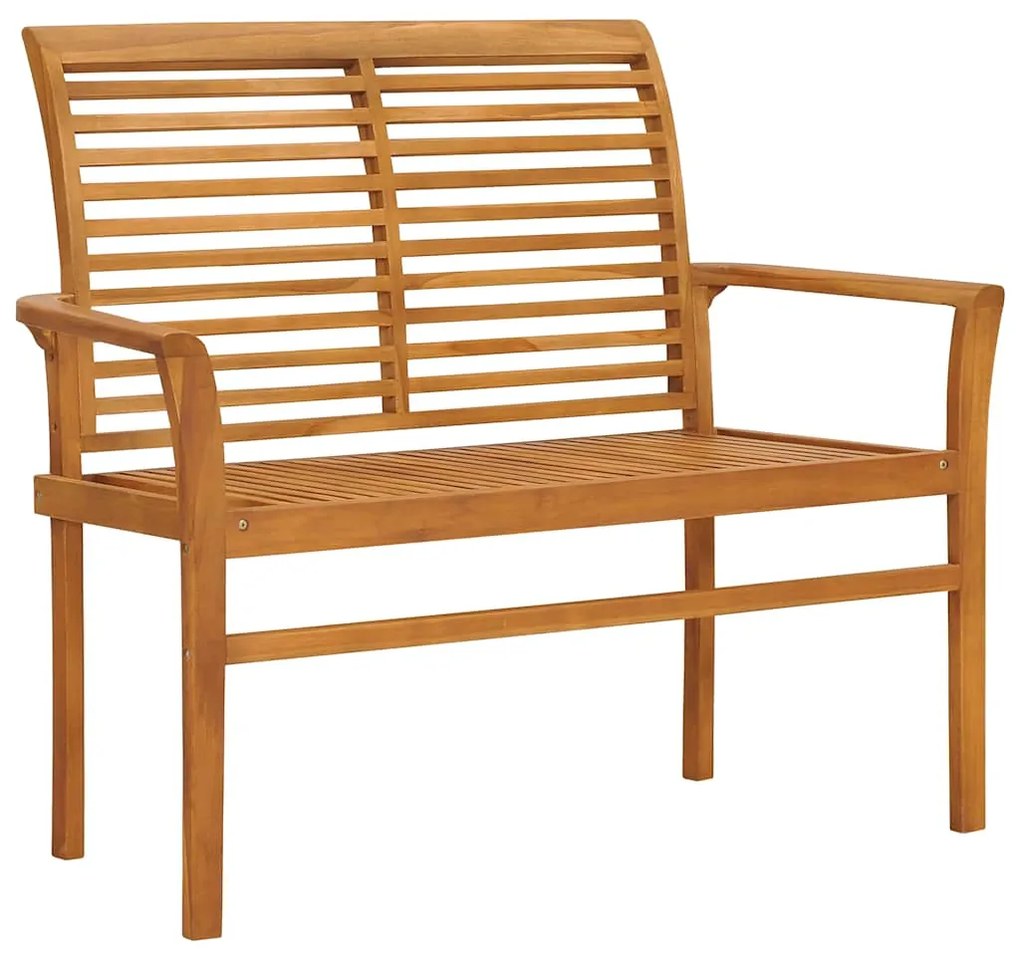 Banco de jardim c/ almofadão creme 112 cm teca maciça