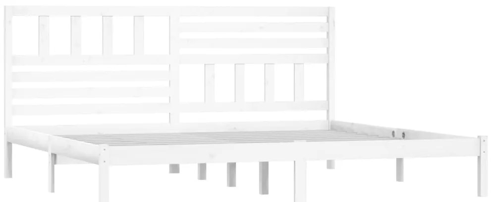 Estrutura de cama 200x200 cm pinho maciço branco
