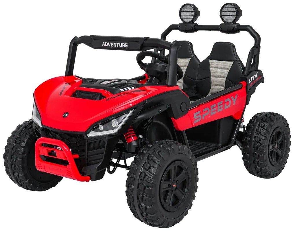 Buggy elétrico para Crianças SPEEDY 12V 4x4 Rodas de espuma EVA, Assento Couro ecológico Vermelho