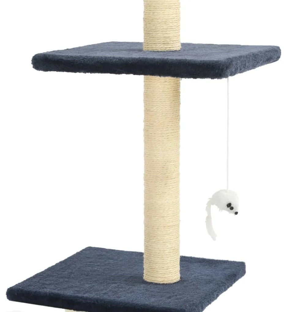 Árvore gatos c/ postes arranhadores sisal 260 cm azul escuro