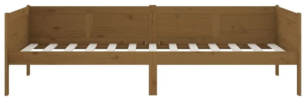 Sofá-cama 90x190 cm madeira de pinho maciça castanho mel