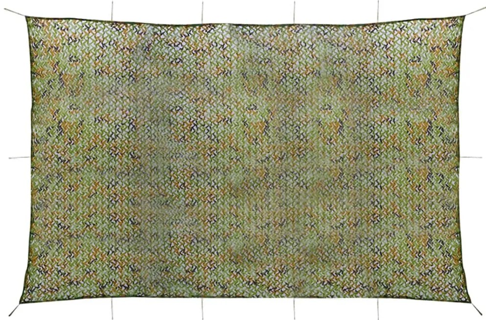 vidaXL Rede de camuflagem com saco de armazenamento 6x7 m verde