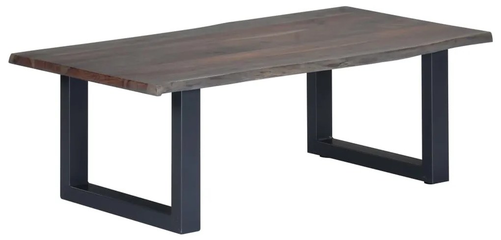vidaXL Mesa centro c/ arestas vivas 115x60x40cm acácia maciça cinzento