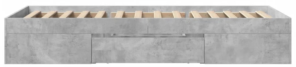 Estrutura de cama 100x200 cm derivados de madeira cinza sonoma