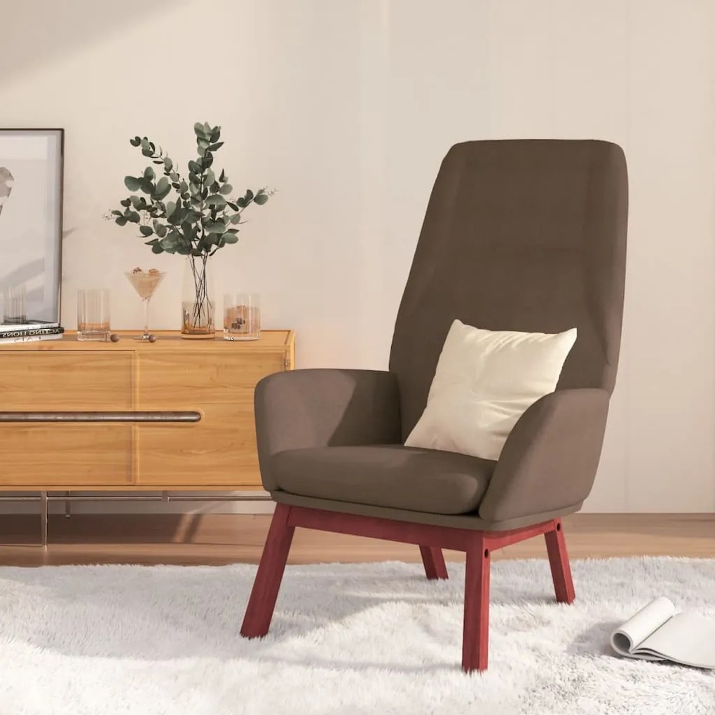 vidaXL Cadeira de descanso tecido cinzento-acastanhado