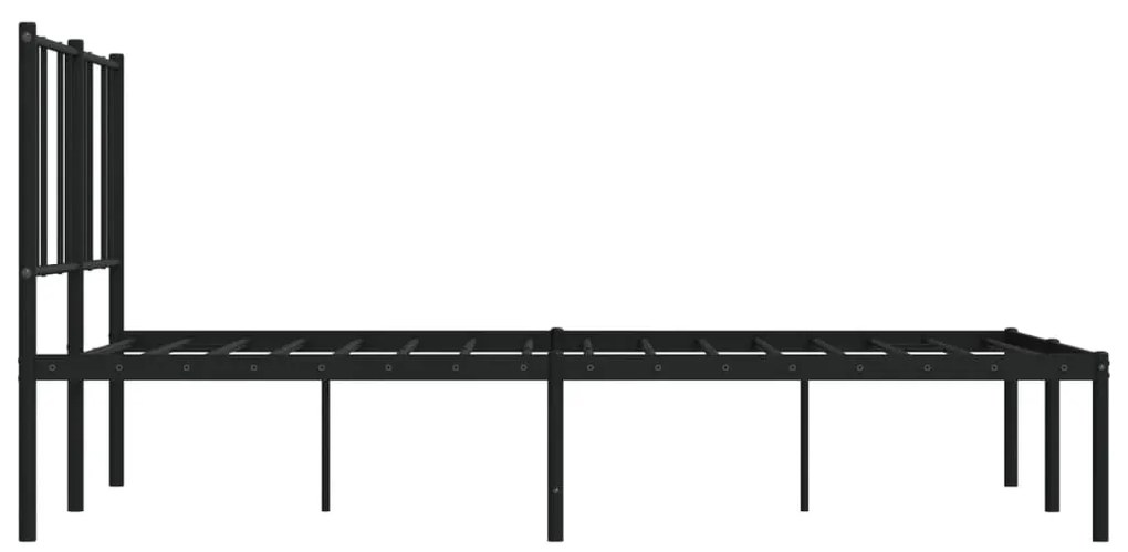 Estrutura de cama com cabeceira 120x190 cm metal preto