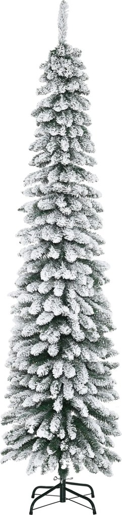 HOMCOM Árvore de Natal Artificial 210cm com Neve Ignífugo com 490 Ramos Verde | Aosom Portugal