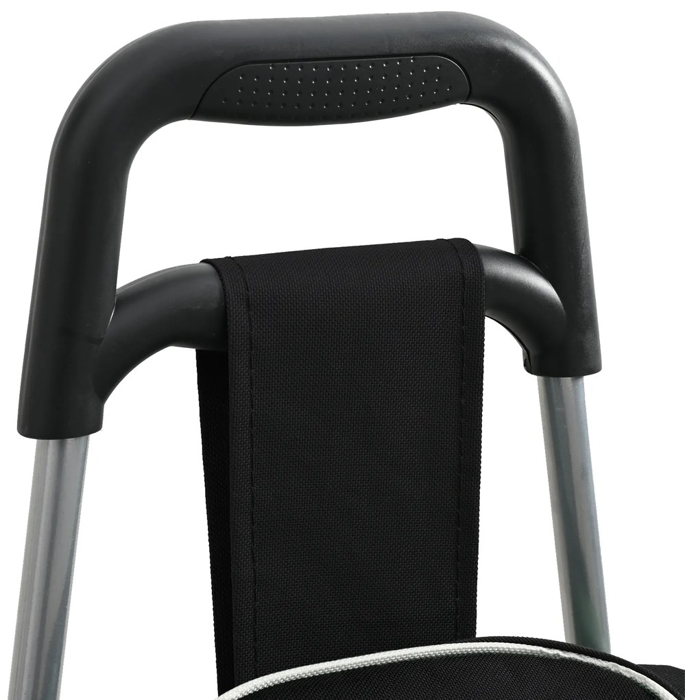 Carrinho de Compras vidaXL com Escada Preto 38 L