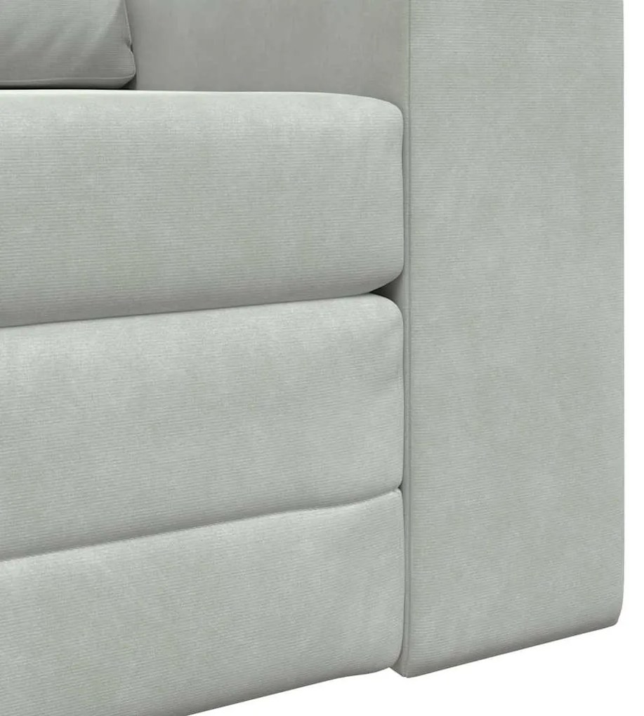 Sofá Cama 2-em-1 Cinza Claro 98x71x83 cm Veludo