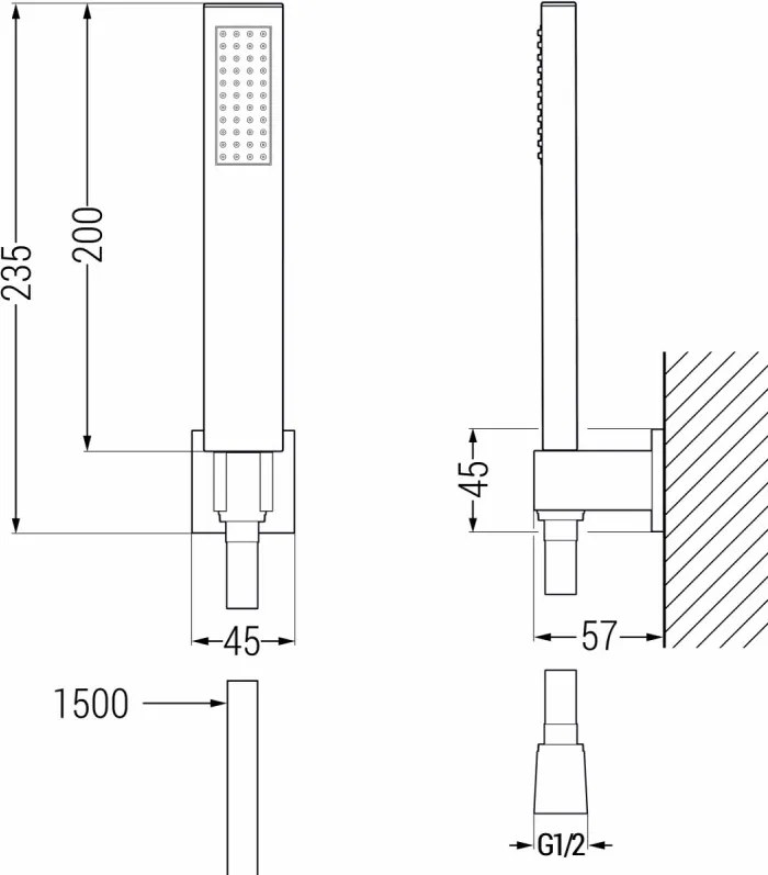 Mexen R-02 conjunto de chuveiro de ponto, branco - 785005050-20