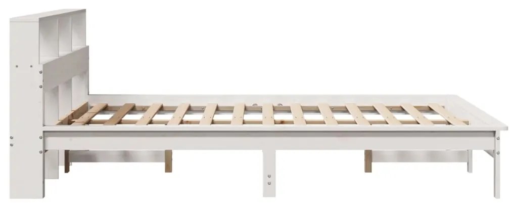 Cama sem colchão 140x190 cm madeira de pinho maciça branco