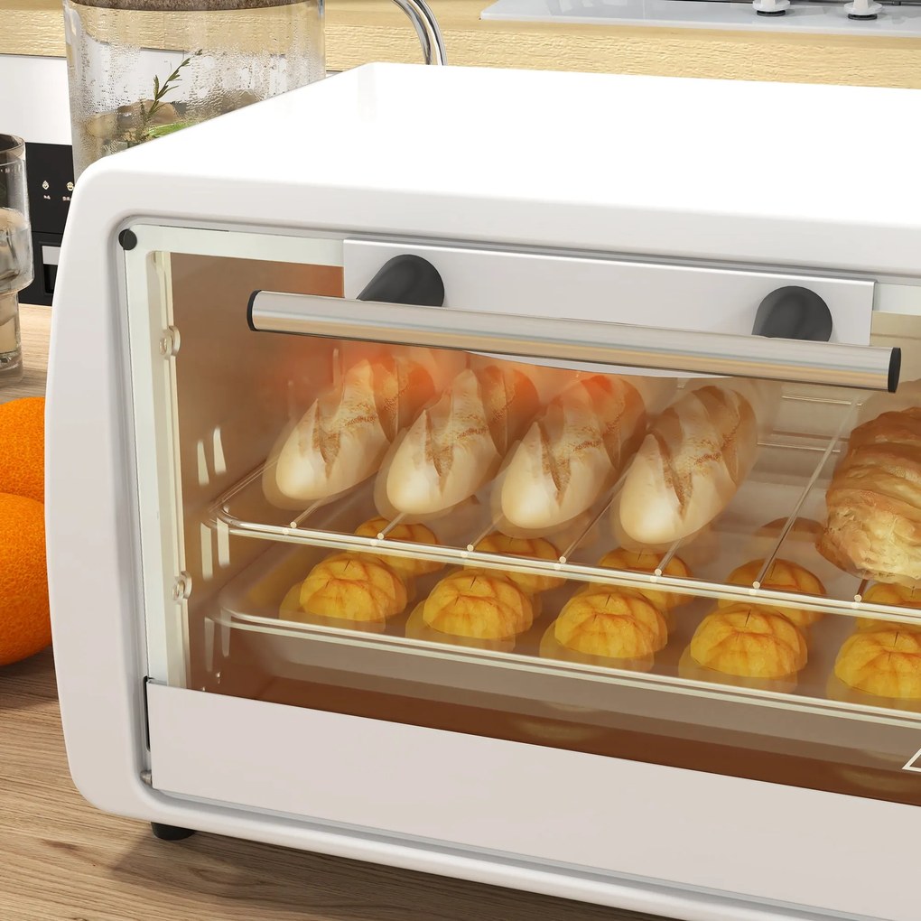 HOMCOM Mini Forno Elétrico 10 Litros 750W com Temperatura até 230 °C T