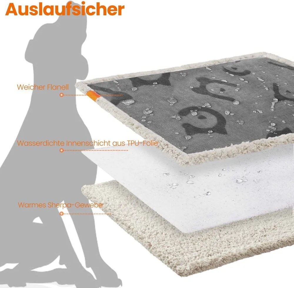 Manta impermeável para cães 127 x 101 cm cinzento