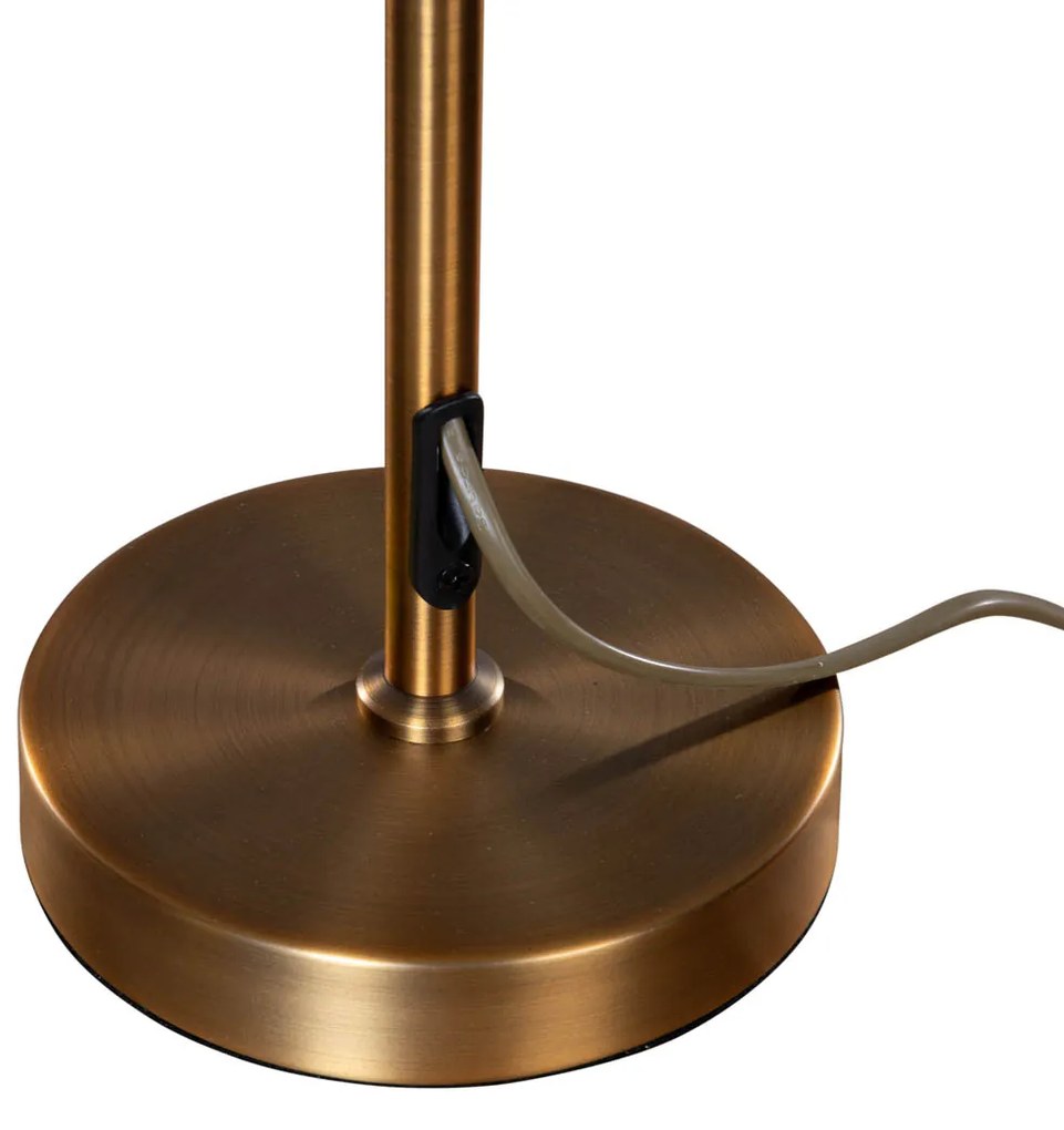 Candeeiro de Mesa Bronze com Abajur em Veludo Taupe 35cm - Parte