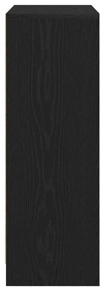 Aparador c/ gavetas e portas 73x31x90 cm carvalho preto