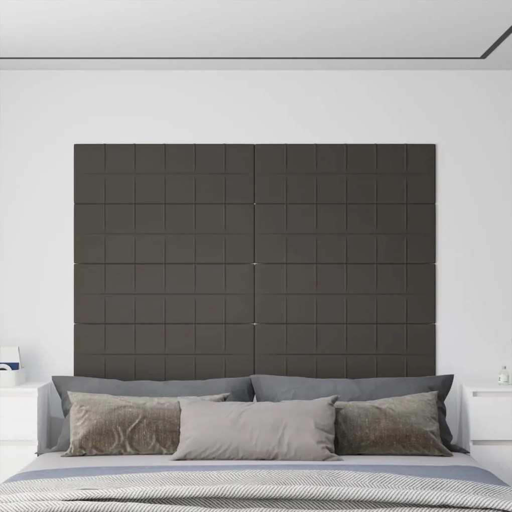 vidaXL Painel de parede 12 pcs 90x30 cm veludo 3,24 m² cinza-escuro