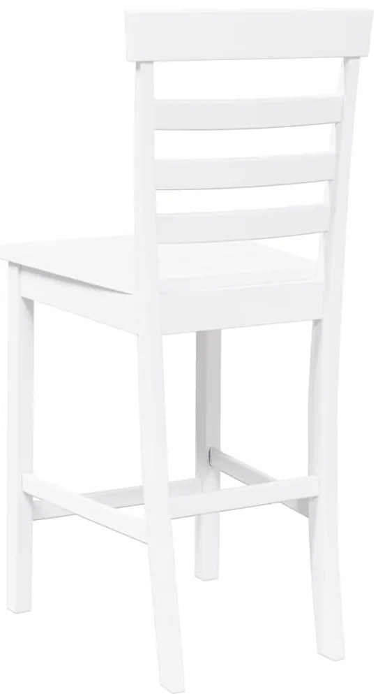 Bancos de bar 2 pcs madeira de seringueira maciça branco