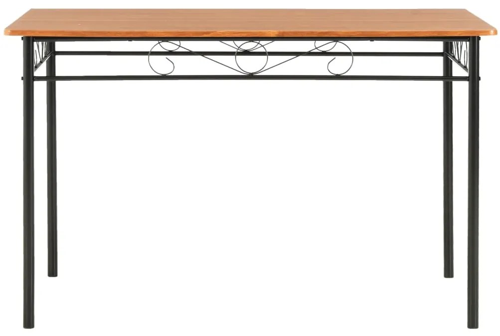 7 pcs conjunto de jantar em MDF e aço castanho