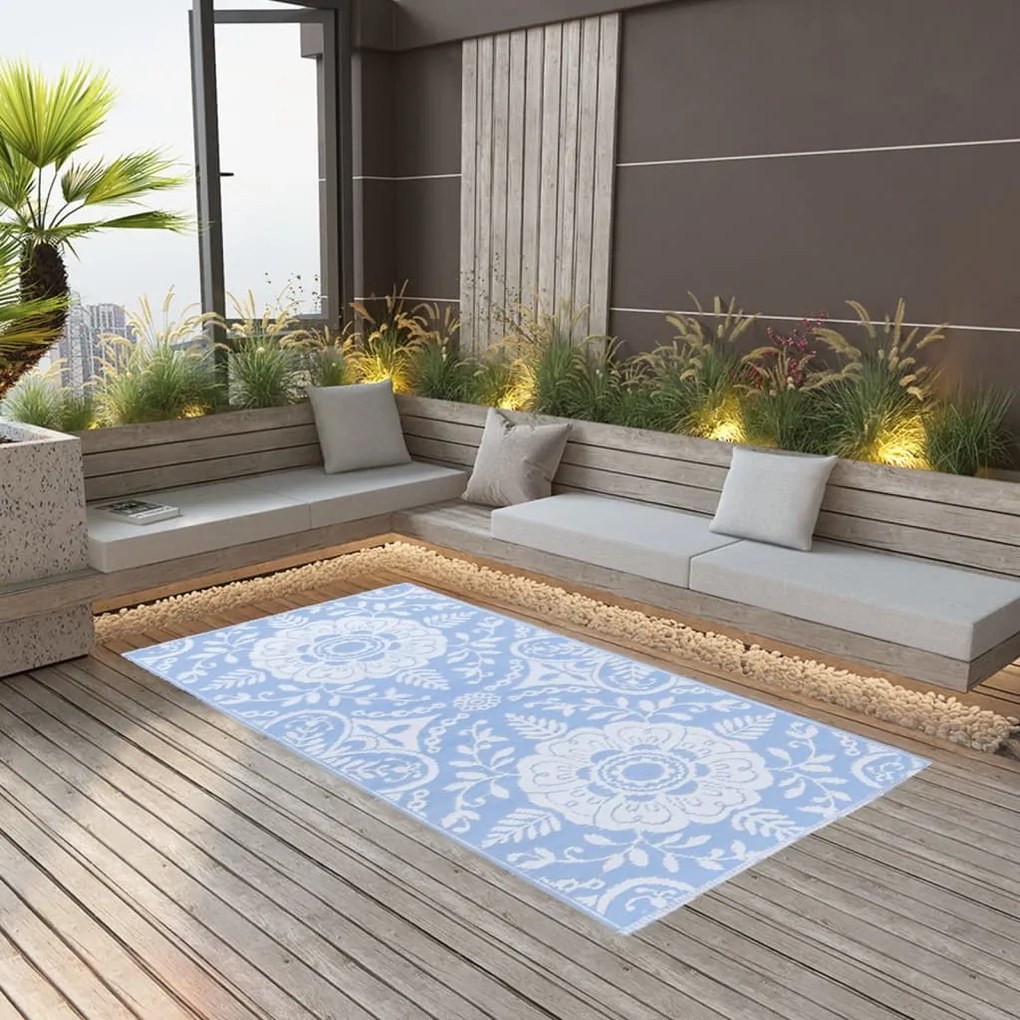 vidaXL Tapete de exterior 120x180 cm ARAKIL PP azul-bebé