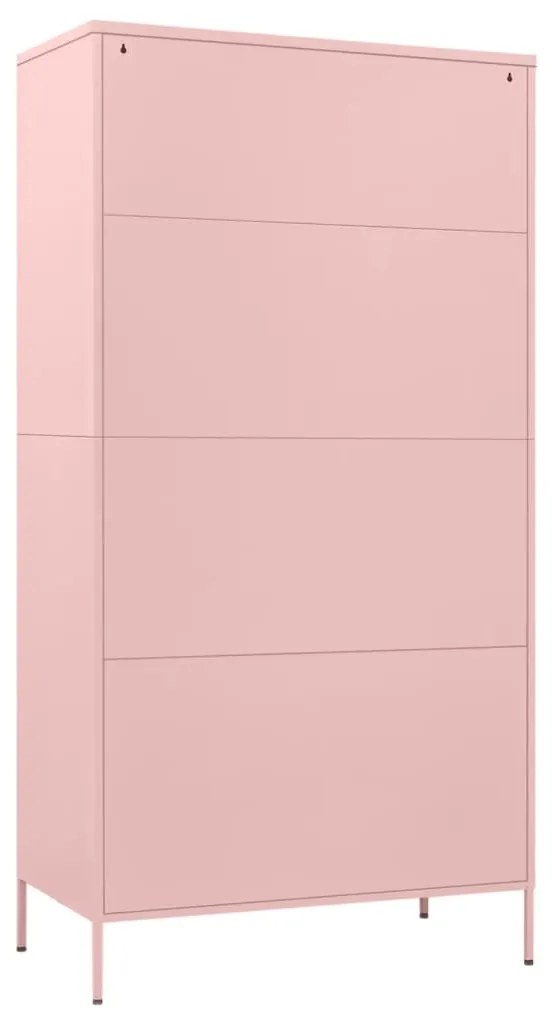 Roupeiro 90x50x180 cm aço rosa