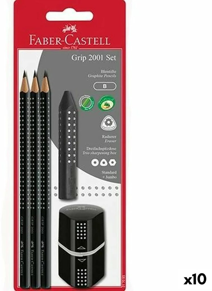 Conjunto de Lápis Faber-castell Preto 10 Unidades