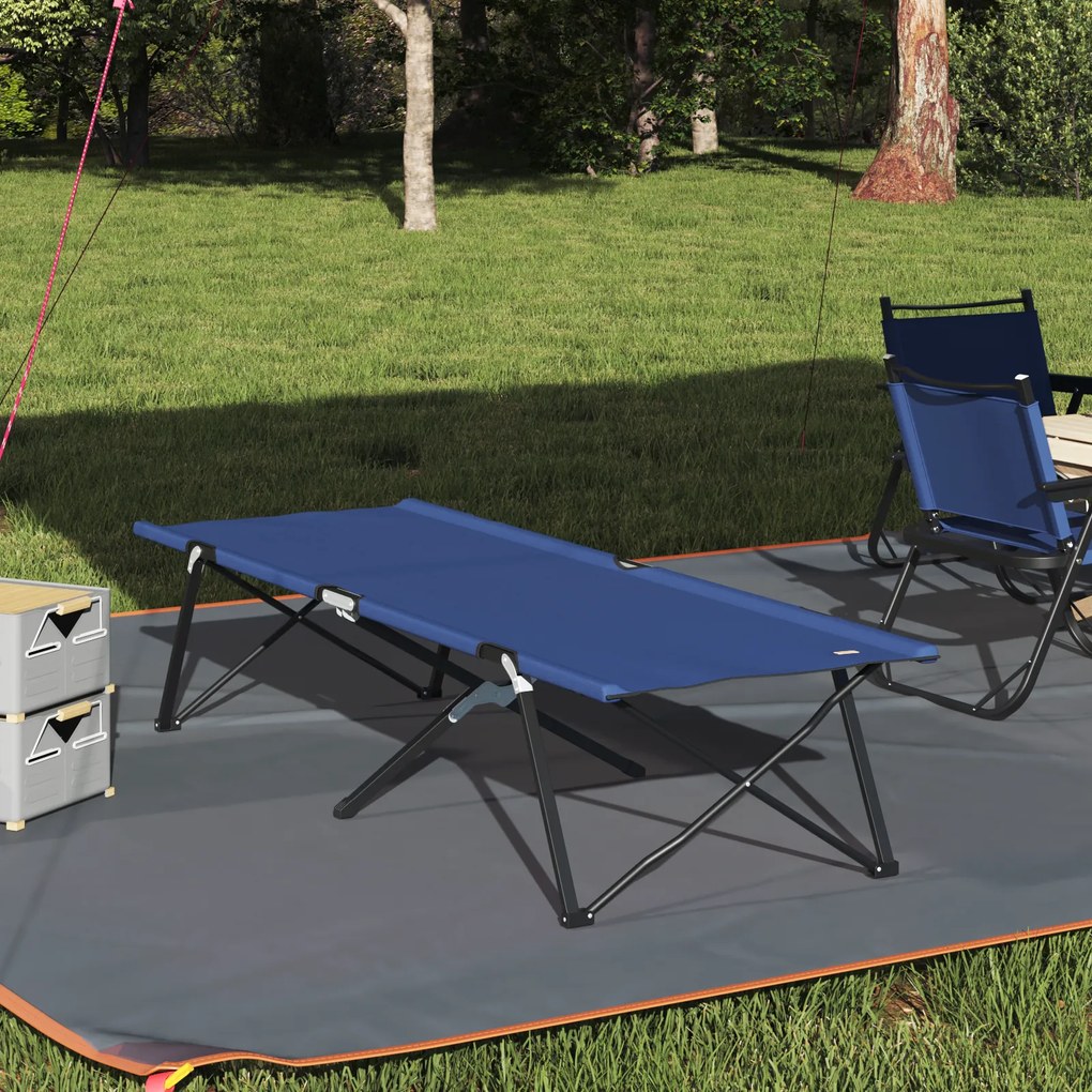 vidaXL Cama de Sol Dobrável com Bolsa Azul Tecido Oxford 600D