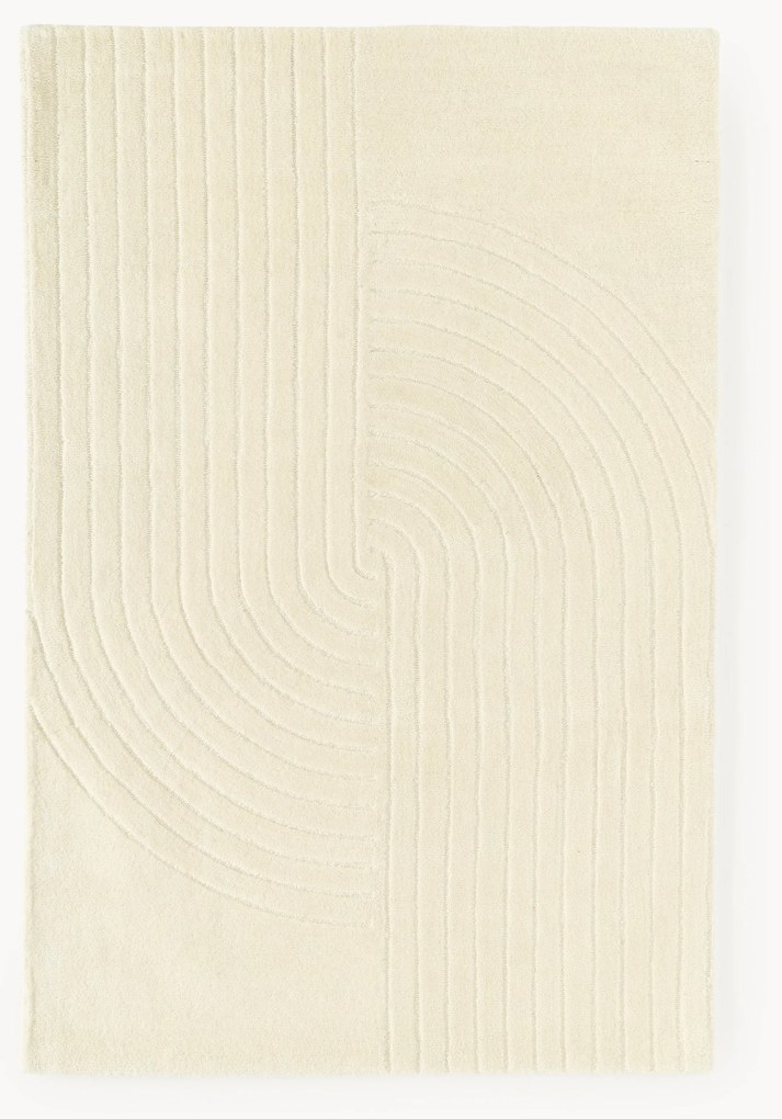 Tapete em lã artesanal com relevo Mason