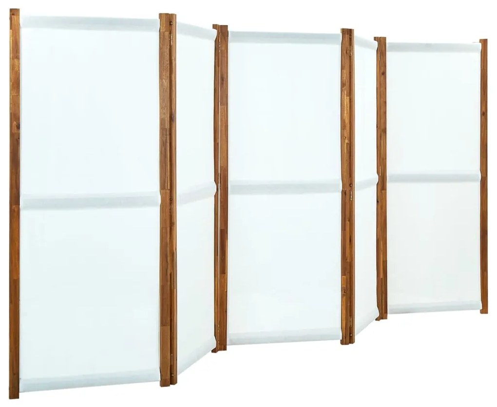 vidaXL Divisória/biombo com 5 painéis 350x170 cm branco nata