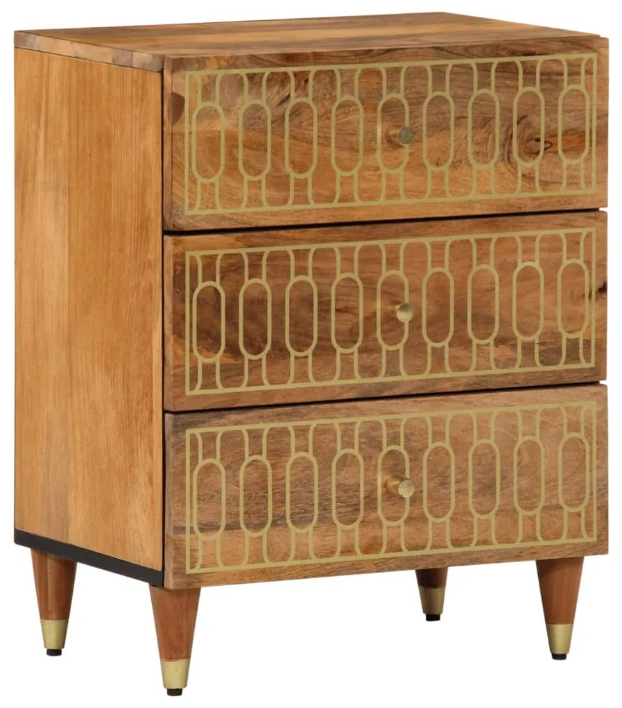 vidaXL Mesa de cabeceira 50x33x62 cm madeira de mangueira maciça