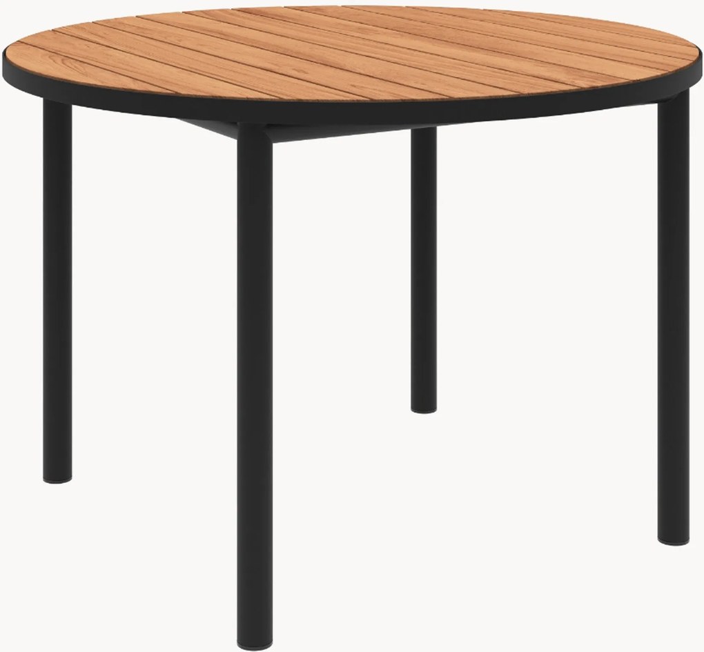 Mesa de jantar redonda de jardim com tampo em madeira de teca Kirra, Ø 110 cm