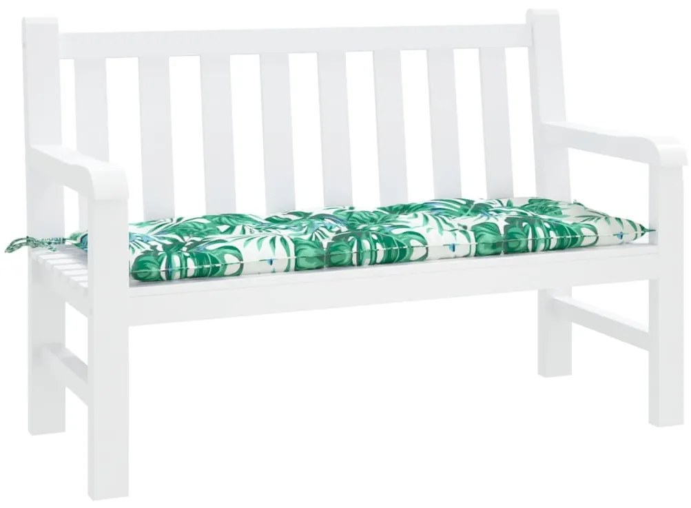 Almofadão banco jardim 120x50x7 cm tecido oxford padrão folhas