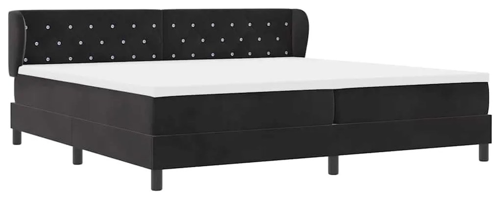 Cama Box com Colchão vidaXL Preto 200x200 cm Veludo